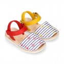 Soft Nappa leather kids Menorquina sandals with ANCHORS design.