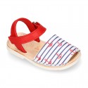 Soft Nappa leather kids Menorquina sandals with ANCHORS design.