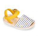 Soft Nappa leather kids Menorquina sandals with ANCHORS design.