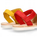 Soft Nappa leather kids Menorquina sandals with ANCHORS design.