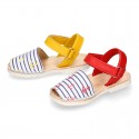 Soft Nappa leather kids Menorquina sandals with ANCHORS design.