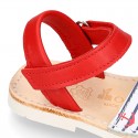 Soft Nappa leather kids Menorquina sandals with ANCHORS design.