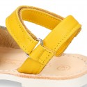 Soft Nappa leather kids Menorquina sandals with ANCHORS design.