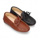 EXTRA SOFT nappa leather Kids moccasin shoes with bows.