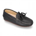 EXTRA SOFT nappa leather Kids moccasin shoes with bows.