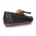 EXTRA SOFT nappa leather Kids moccasin shoes with bows.