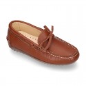 EXTRA SOFT nappa leather Kids moccasin shoes with bows.