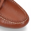 EXTRA SOFT nappa leather Kids moccasin shoes with bows.