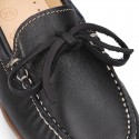 EXTRA SOFT nappa leather Kids moccasin shoes with bows.