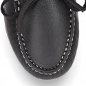 EXTRA SOFT nappa leather Kids moccasin shoes with bows.