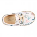 CACTUS design canvas Kids Laces up style espadrille shoes.