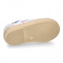 CACTUS design canvas Kids Laces up style espadrille shoes.