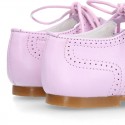 LILAC Nappa leather ENGLISH style shoes with laces with tassels.