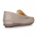 EXTRA SOFT nappa leather Kids moccasin shoes with detail mask.