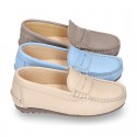 EXTRA SOFT nappa leather Kids moccasin shoes with detail mask.