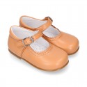 CAMEL Nappa leather Girl Mary Jane shoes with buckle fastening.