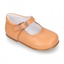 CAMEL Nappa leather Girl Mary Jane shoes with buckle fastening.