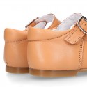 CAMEL Nappa leather Girl Mary Jane shoes with buckle fastening.