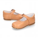 CAMEL Nappa leather Girl Mary Jane shoes with buckle fastening.