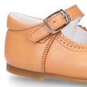 CAMEL Nappa leather Girl Mary Jane shoes with buckle fastening.