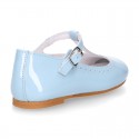 Girl T-Strap Mary Jane shoes in SOFT PATENT leather in pastel colors.