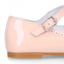 Girl T-Strap Mary Jane shoes in SOFT PATENT leather in pastel colors.