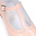 Girl T-Strap Mary Jane shoes in SOFT PATENT leather in pastel colors.