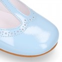 Girl T-Strap Mary Jane shoes in SOFT PATENT leather in pastel colors.