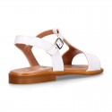 WHITE Patent Leather Girl T-Strap Sandal shoes for girls.