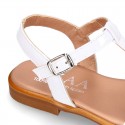 WHITE Patent Leather Girl T-Strap Sandal shoes for girls.