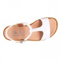 WHITE Patent Leather Girl T-Strap Sandal shoes for girls.