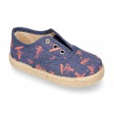 SKELETONS design cotton canvas Kids Sneaker style espadrille shoes.