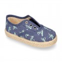 SKELETONS design cotton canvas Kids Sneaker style espadrille shoes.