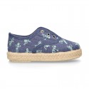 SKELETONS design cotton canvas Kids Sneaker style espadrille shoes.