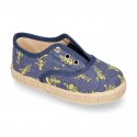 SKELETONS design cotton canvas Kids Sneaker style espadrille shoes.