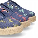 SKELETONS design cotton canvas Kids Sneaker style espadrille shoes.