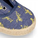 SKELETONS design cotton canvas Kids Sneaker style espadrille shoes.