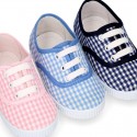 VICHY Cotton canvas Kids bamba type shoes.