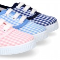 VICHY Cotton canvas Kids bamba type shoes.