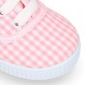 VICHY Cotton canvas Kids bamba type shoes.