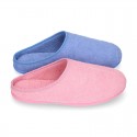 Terry cloth Kids Home shoes with open heel design CLOG style.