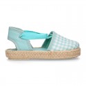 VICHY Cotton Canvas Girl Valenciana style espadrille shoes in PASTEL colors.