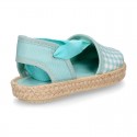 VICHY Cotton Canvas Girl Valenciana style espadrille shoes in PASTEL colors.