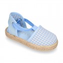 VICHY Cotton Canvas Girl Valenciana style espadrille shoes in PASTEL colors.
