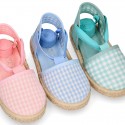 VICHY Cotton Canvas Girl Valenciana style espadrille shoes in PASTEL colors.