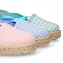 VICHY Cotton Canvas Girl Valenciana style espadrille shoes in PASTEL colors.