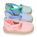 VICHY Cotton Canvas Girl Valenciana style espadrille shoes in PASTEL colors.