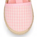 VICHY Cotton Canvas Girl Valenciana style espadrille shoes in PASTEL colors.