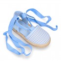 VICHY Cotton Canvas Girl Valenciana style espadrille shoes in PASTEL colors.