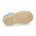 VICHY Cotton Canvas Girl Valenciana style espadrille shoes in PASTEL colors.